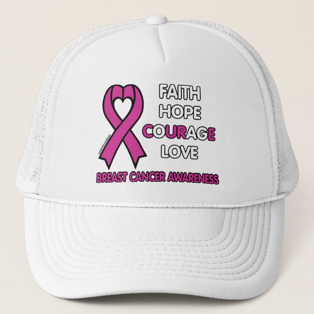 Faith Hope Courage Kärlek.. Breast Cancer Keps (Framsida)