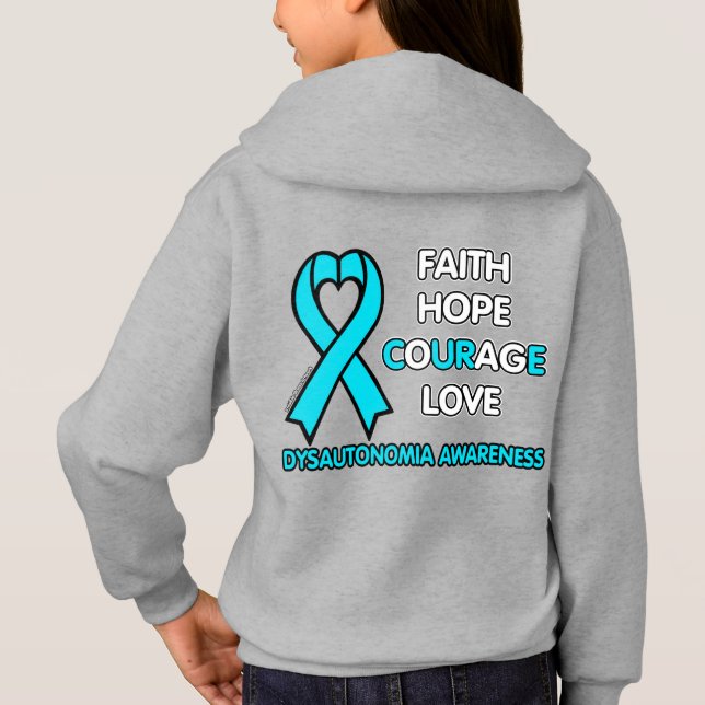 FAITH HOPE COURAGE KÄRLEK ...Dysautonomia T Shirt (Baksida)