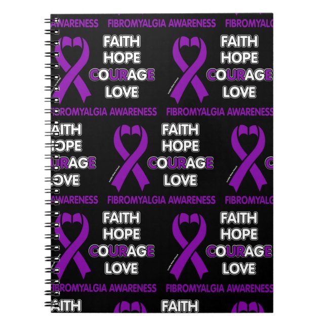 Faith Hope Courage Kärlek..Fibro Anteckningsbok (Framsidan)