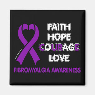 Faith Hope Courage Kärlek..Fibro Magnet