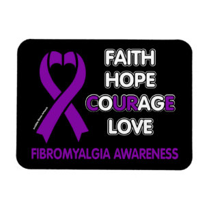 Faith Hope Courage Kärlek..Fibro Magnet