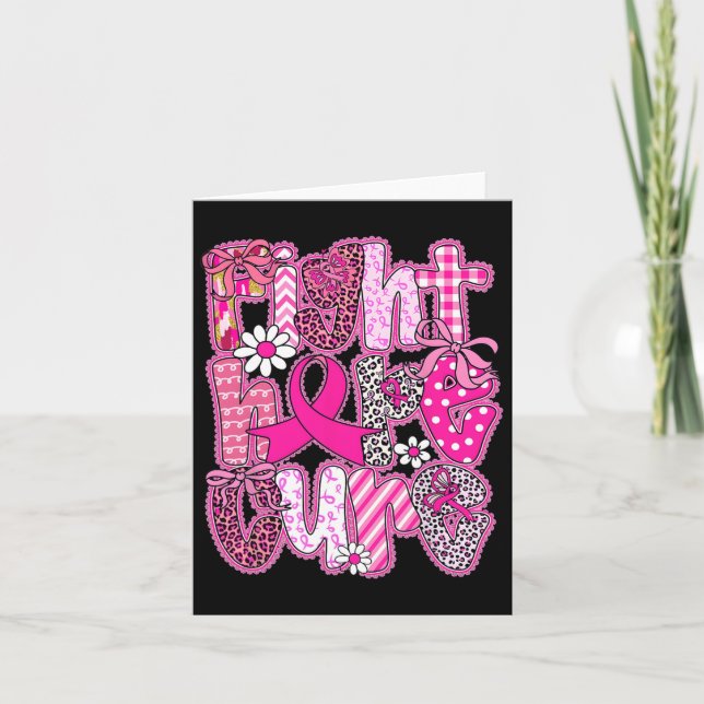 Faith Hope Cure Breast Cancer Awareness Survivor F Kort (Framsida)