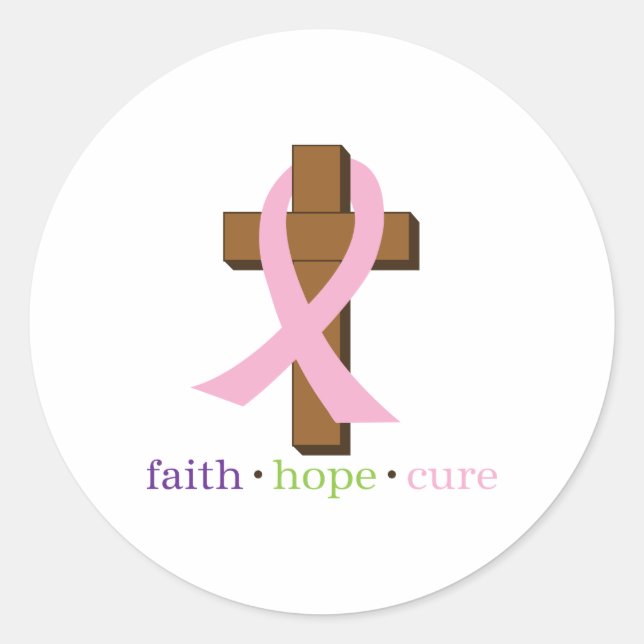 Faith Hope Cure Runt Klistermärke (Framsida)
