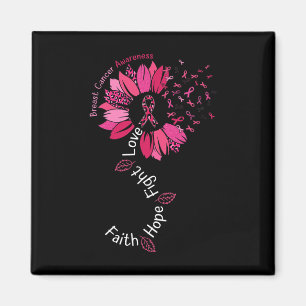 Faith Hope Fight Kärlek Breast Cancer Awareness Ro Magnet
