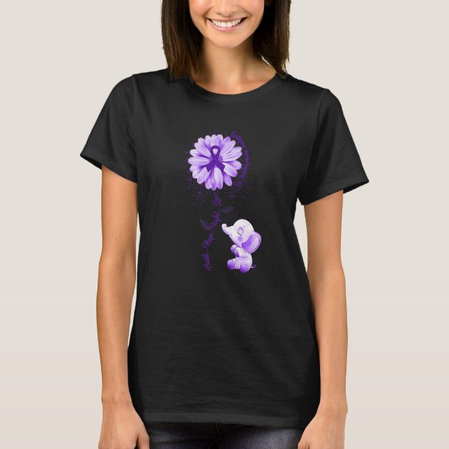 Faith Hope Fight Kärlek Elephant Epilepsy Awarenes T Shirt (Framsida)