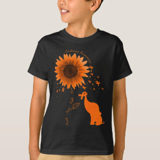 Faith Hope Fight Kärlek Elephant Solros Leukemia T Shirt