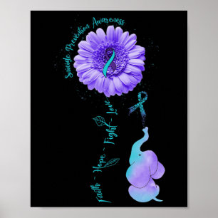 Faith Hope Fight Kärlek Elephant Suicide Preventio Poster