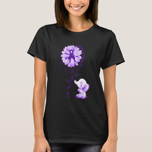 Faith Hope Fight Love Elephant Epilepsy Awareness  T Shirt (Framsida)