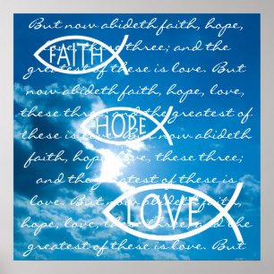 FAITH HOPE KÄRLEK-1 Corinthians 13; 13 Poster