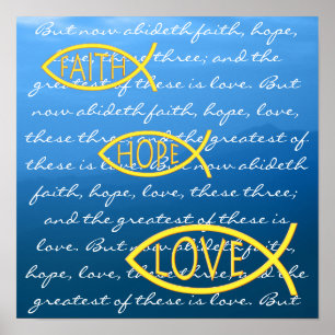 FAITH HOPE KÄRLEK-1 Corinthians 13; 13 Poster