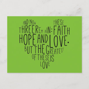Faith Hope Kärlek 1 Corinthians 13:13 Vykort