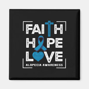 Faith Hope Kärlek Alopecia Awareness 1 Magnet