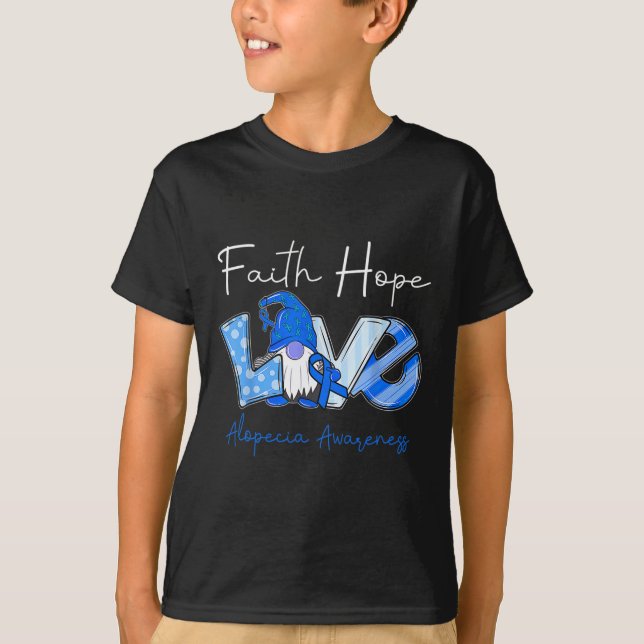 Faith Hope Kärlek Alopecia Awareness 3 T Shirt (Framsida)