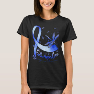 Faith Hope Kärlek Alopecia Awareness Dragonfly T Shirt