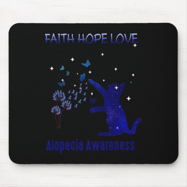 Faith Hope Kärlek Alopecia Awareness Musmatta (Framsidan)