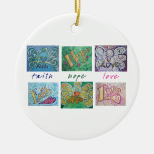 Faith Hope Kärlek Angel Art Collage Ornament Penda
