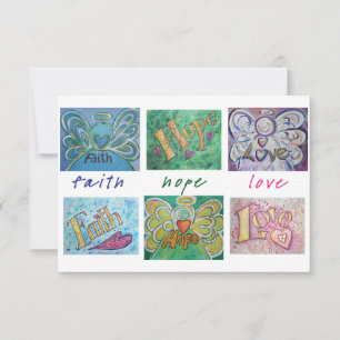 Faith Hope Kärlek Angel Ord Collage Inbjudan