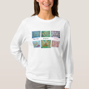 Faith Hope Kärlek Angel Ord Collage T-shirt (Front