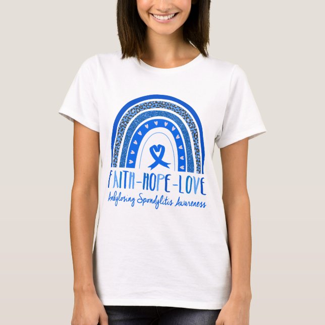 Faith Hope Kärlek Ankylosing Spondylitis Awareness T Shirt (Framsida)