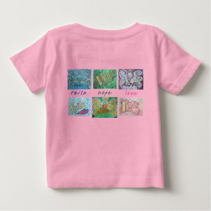 Faith Hope Kärlek Art Collage T-shirt (Tillbaka)