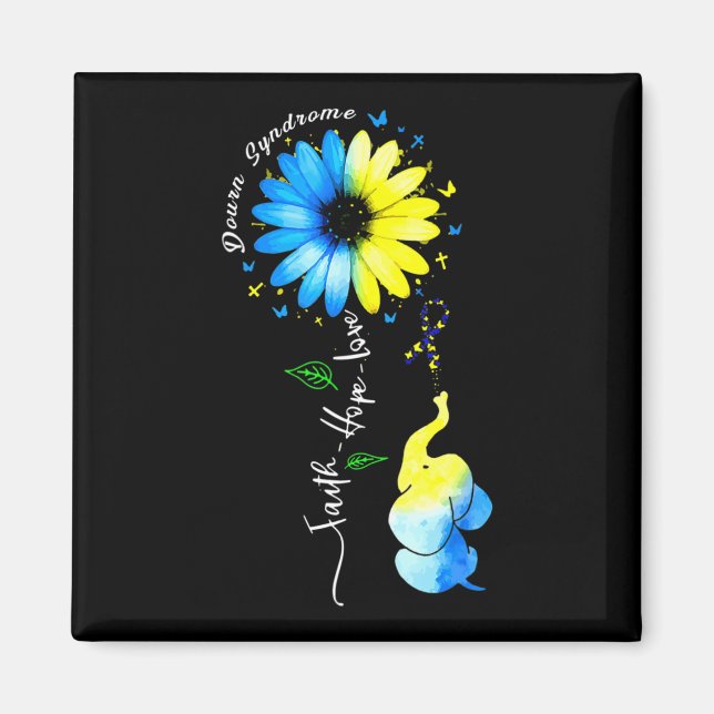 Faith Hope Kärlek Awareness Down's Syndrome the Bl Magnet (Framsidan)