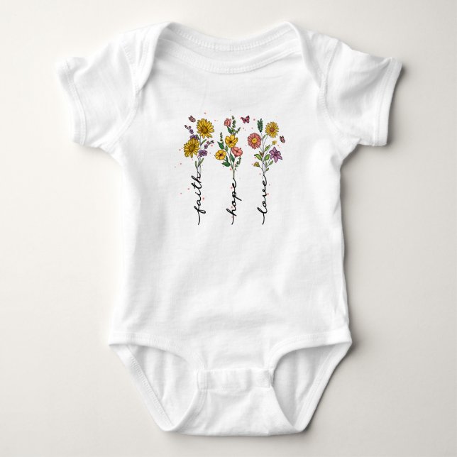 Faith-Hope-Kärlek Baby T Shirt (Framsida)