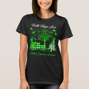 Faith Hope Kärlek Barnomsorg Depression Awareness T Shirt