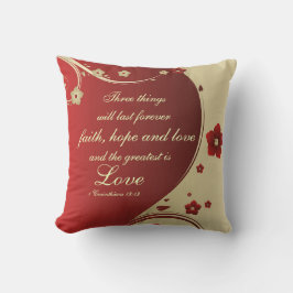 Faith Hope Kärlek Bible Verse Customized Pillow Kudde