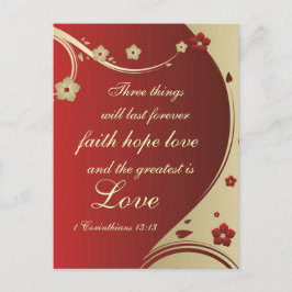 Faith Hope Kärlek Bible Verse Customized Postcard Vykort