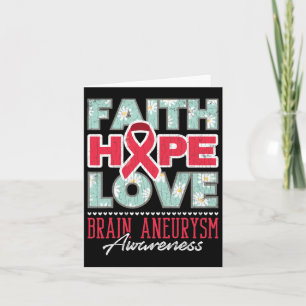 Faith Hope Kärlek Brain Aneurysm Awareness Support Kort