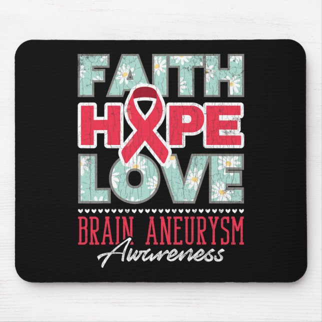Faith Hope Kärlek Brain Aneurysm Awareness Support Musmatta (Framsidan)