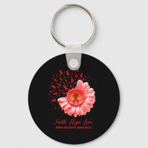Faith Hope Kärlek Brain Aneurysm Awareness Survivo Nyckelring