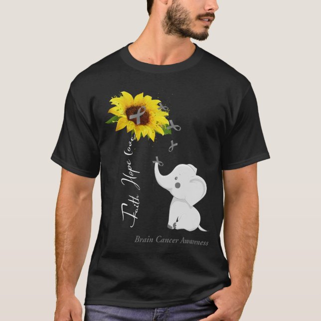 Faith Hope Kärlek Brain Cancer Awareness T Shirt (Framsida)