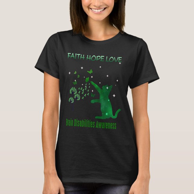 Faith Hope Kärlek Brain Disabilities Awareness 1 T Shirt (Framsida)