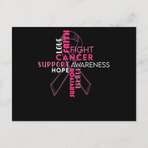 Faith Hope Kärlek Breast Cancer Awareness Meddelande Vykort
