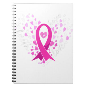 Faith Hope Kärlek Breast Cancer Awareness Rosa Rib Anteckningsbok