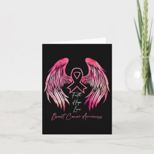 Faith Hope Kärlek Breast Cancer Awareness Vingar o Kort
