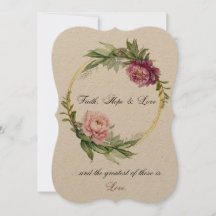 Faith, Hope & Kärlek bröllopsinbjudan