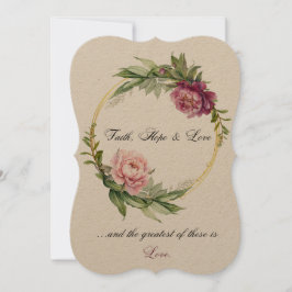 Faith, Hope & Kärlek bröllopsinbjudan