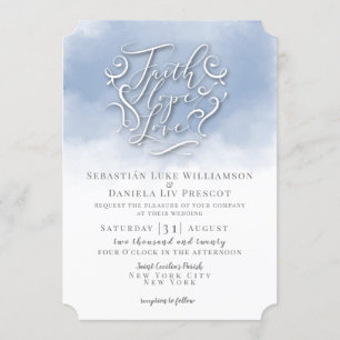 Faith Hope Kärlek bröllopsinbjudan   Heaven Sent Inbjudningar