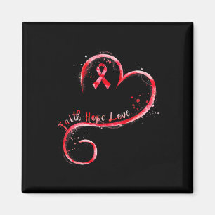Faith Hope Kärlek Burgundy Ribbon Brain Aneurysm A Magnet