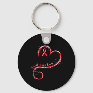 Faith Hope Kärlek Burgundy Ribbon Brain Aneurysm A Nyckelring