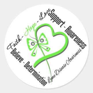 Faith Hope Kärlek Butterfly - Lyme Disease Runt Klistermärke