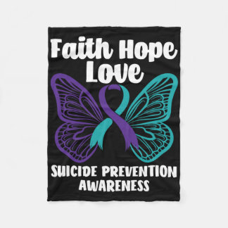 Faith Hope Kärlek Butterfly Suicide Prevention Med Fleecefilt