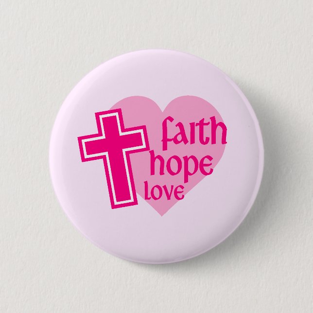 Faith Hope Kärlek Button Knapp (Framsida)