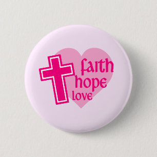 Faith Hope Kärlek Button Knapp