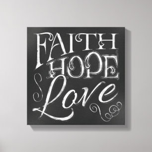 Faith, Hope, Kärlek Chalkboard Kanvastryck