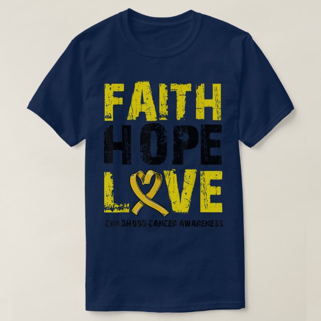 Faith Hope Kärlek Childature Cancer Awareness1644 T Shirt (Design framsida)