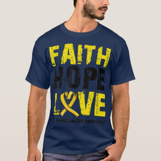 Faith Hope Kärlek Childature Cancer Awareness1644 T Shirt