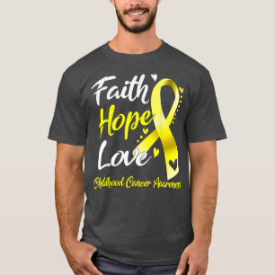 Faith Hope Kärlek Childature Cancer Awareness 1643 T Shirt